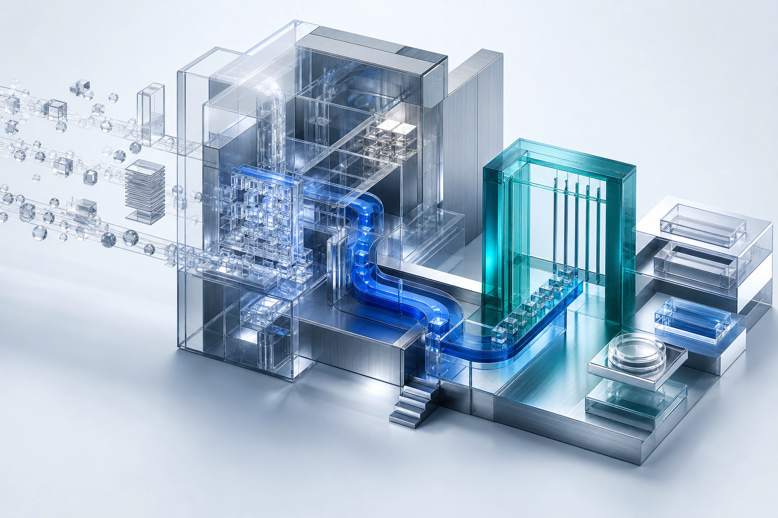 A connected data, AI, and software system with a clear human-control path.