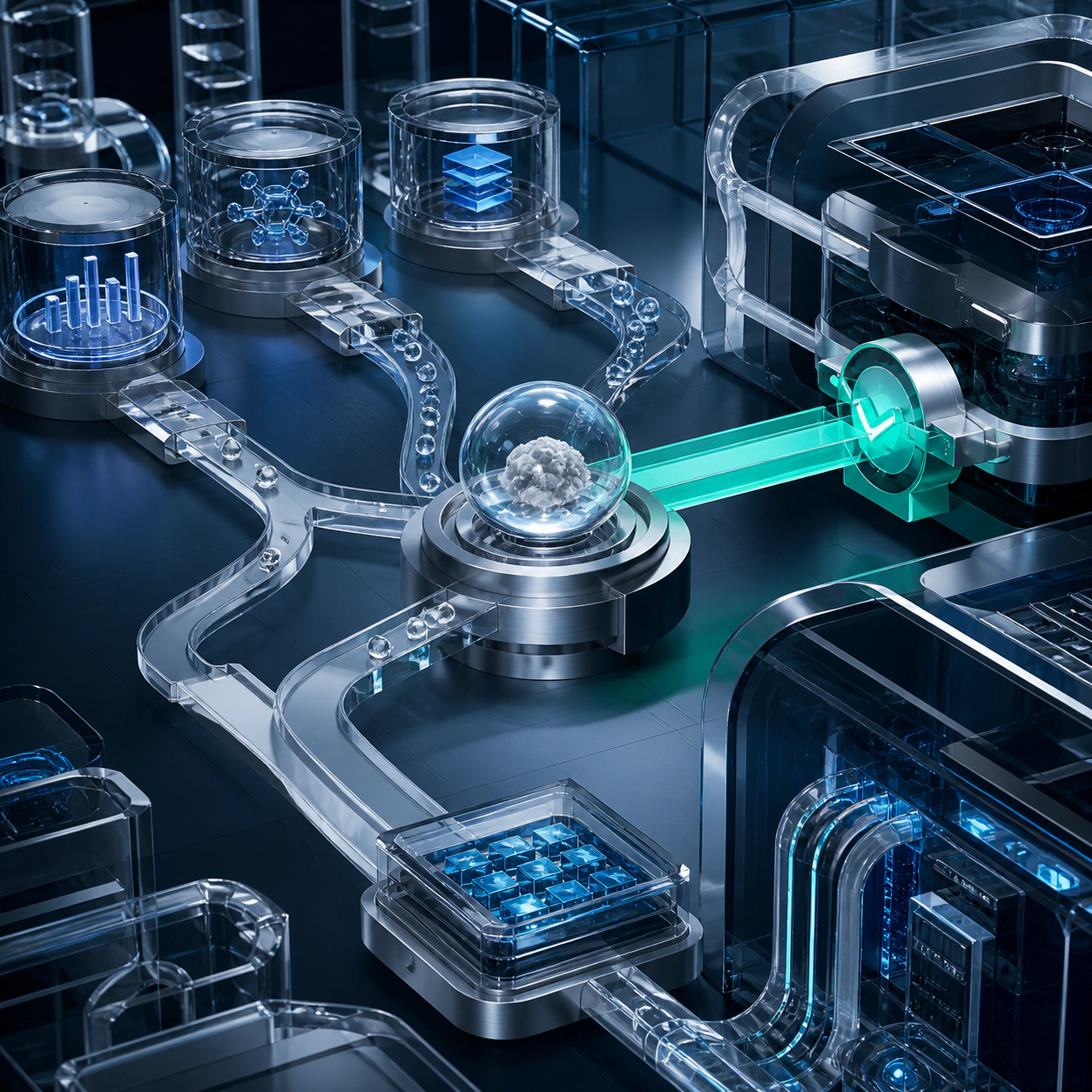 Editorial visualization of ai that does more than answer.