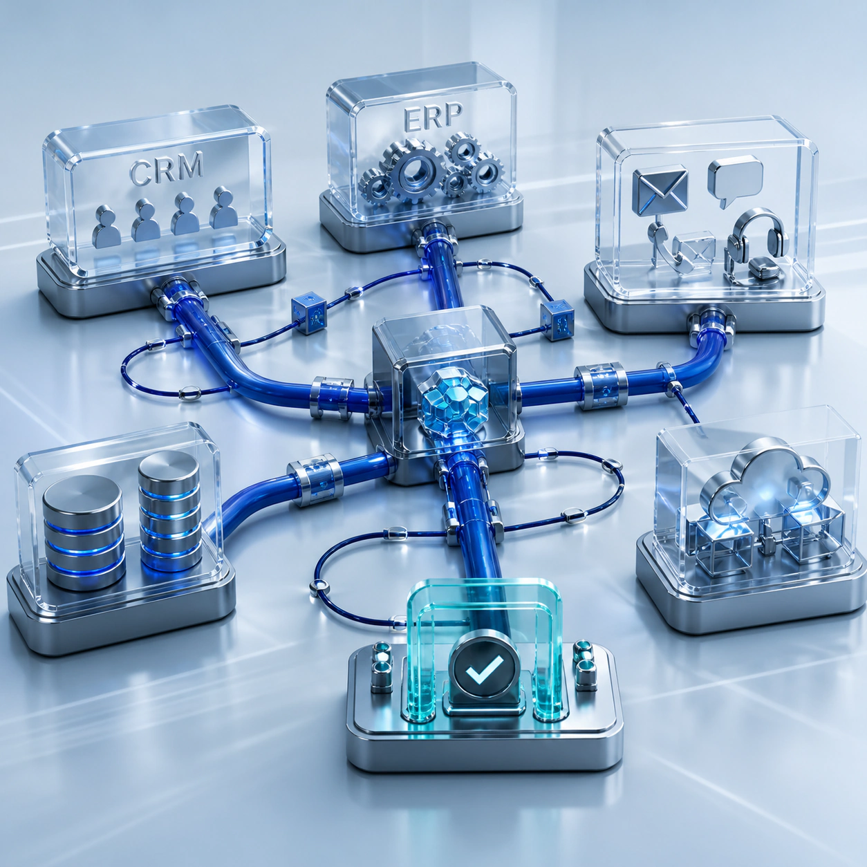 Editorial visualization of keep the tools that work. automate the work between them.