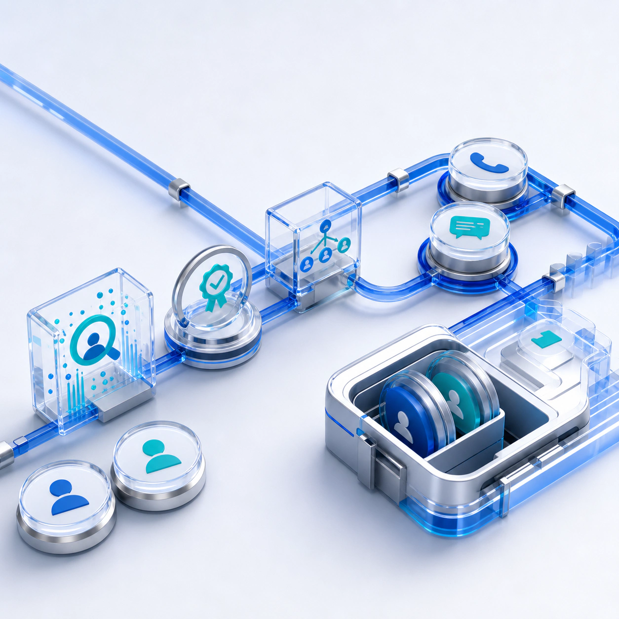 Editorial visualization of sales and revenue workflows